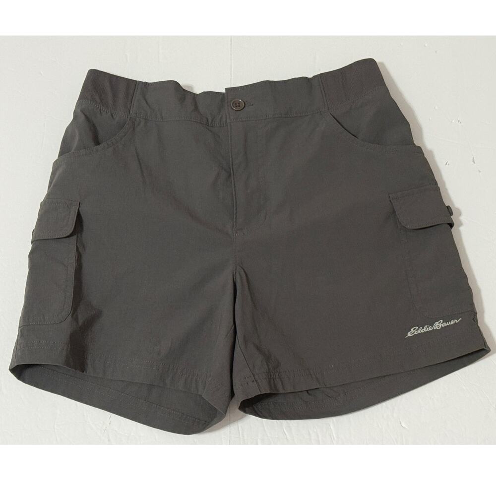 Eddie Bauer Women's Nylon Cargo Shorts, Dark Gray/Green, Size S